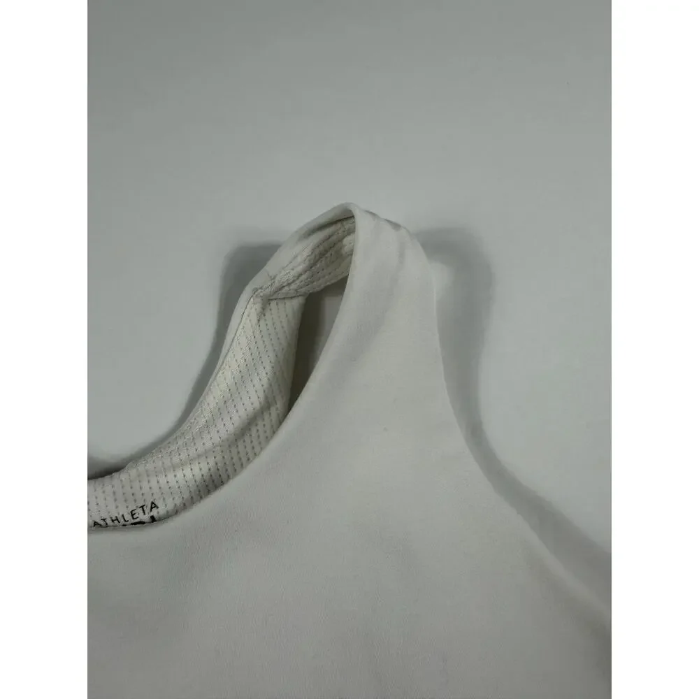 Athleta Girl Long Distance Sports Bra Crop Tank White size 14